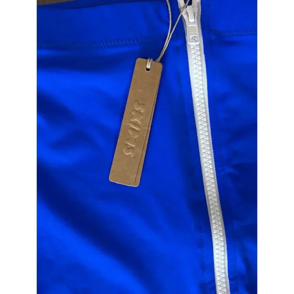 Skims Swim Mini Skirt XS Cobalt Front Zipper Sporty NWT - Picture 4 of 5